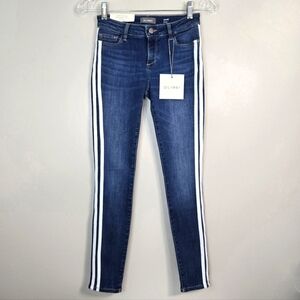 DL1961 Blue W/ White Side Stripes CHLOE Skinny Jeans, Size 12 ~ NWT
